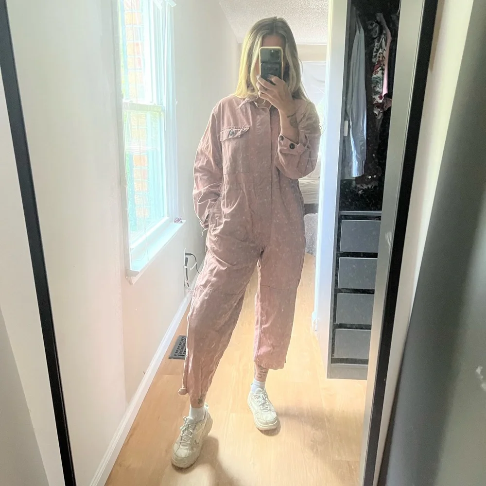 INTENTIONALLY BLANK Pink Utility Jumpsuit - Picture 2 of 16